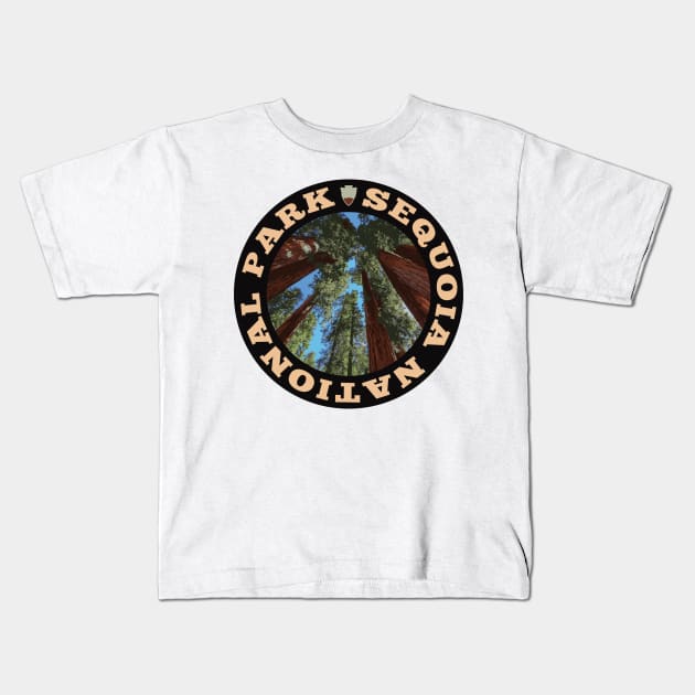 Sequoia National Park circle Kids T-Shirt by nylebuss